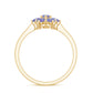 Natural Tanzanite Flower Cluster Engagement Ring