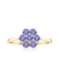 Natural Tanzanite Flower Cluster Engagement Ring