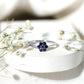 Certified Round Shape Blue Sapphire Cluster Flower Ring