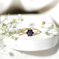 Certified Round Shape Blue Sapphire Cluster Flower Ring