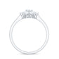 Round Shape Moissanite Cluster Flower Engagement Ring