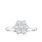 Round Shape Moissanite Cluster Flower Engagement Ring