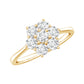 Round Shape Moissanite Cluster Flower Engagement Ring