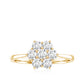 Round Shape Moissanite Cluster Flower Engagement Ring