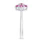 Round Shape Pink Tourmaline Flower Engagement Ring