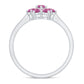 Round Shape Pink Tourmaline Flower Engagement Ring