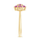 Round Shape Pink Tourmaline Flower Engagement Ring