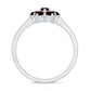 Natural Garnet Flower Cluster Engagement Ring