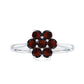 Natural Garnet Flower Cluster Engagement Ring