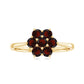 Natural Garnet Flower Cluster Engagement Ring