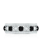 Antique Looking Black Onyx and Moissanite Wide Wedding Band