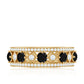 Antique Looking Black Onyx and Moissanite Wide Wedding Band