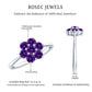 Round Shape Amethyst Cluster Flower Ring for Women