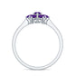 Round Shape Amethyst Cluster Flower Ring for Women
