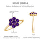 Round Shape Amethyst Cluster Flower Ring for Women