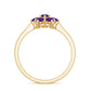 Round Shape Amethyst Cluster Flower Ring for Women