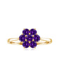 Round Shape Amethyst Cluster Flower Ring for Women