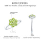 Natural Peridot Flower Cluster Engagement Ring