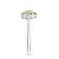 Natural Peridot Flower Cluster Engagement Ring