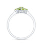 Natural Peridot Flower Cluster Engagement Ring