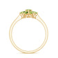 Natural Peridot Flower Cluster Engagement Ring
