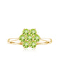 Natural Peridot Flower Cluster Engagement Ring