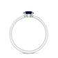 0.95 Carat Round Blue Sapphire Solitaire Ring with Diamond Side Stones