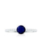 0.95 Carat Round Blue Sapphire Solitaire Ring with Diamond Side Stones