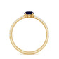0.95 Carat Round Blue Sapphire Solitaire Ring with Diamond Side Stones