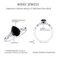 Solitaire Pear Cut Black Onyx Engagement Ring with Celtic Band