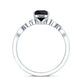Solitaire Pear Cut Black Onyx Engagement Ring with Celtic Band