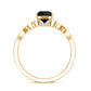 Solitaire Pear Cut Black Onyx Engagement Ring with Celtic Band