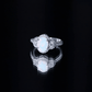 Vintage Inspired Opalescent Oval Engagement Ring with Real Diamond