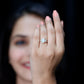 Vintage Inspired Opalescent Oval Engagement Ring with Real Diamond