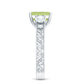 Vintage Style 1.8 Carat Peridot Emerald Cut Engagement Ring with Moissanite