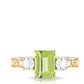Vintage Style 1.8 Carat Peridot Emerald Cut Engagement Ring with Moissanite