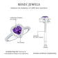 Anillo de compromiso con amatista natural en forma de corazón de 0,9 quilates y halo de diamantes