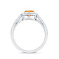 0.9 Carat Heart Shape Fire Opal Engagement Ring with Diamond Halo