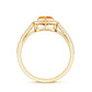 0.9 Carat Heart Shape Fire Opal Engagement Ring with Diamond Halo