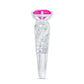 Lab Grown Pink Sapphire Antique Engagement Ring With Diamond