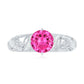 Lab Grown Pink Sapphire Antique Engagement Ring With Diamond