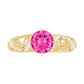 Lab Grown Pink Sapphire Antique Engagement Ring With Diamond