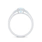 0.6 Carat Oval Cut Moonstone Solitaire Engagement Ring with Diamond Accent