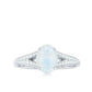 0.6 Carat Oval Cut Moonstone Solitaire Engagement Ring with Diamond Accent