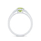 Natural 1 Carat Peridot Oval Engagement Ring with Diamond Split Shank