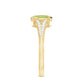 Natural 1 Carat Peridot Oval Engagement Ring with Diamond Split Shank