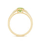 Natural 1 Carat Peridot Oval Engagement Ring with Diamond Split Shank