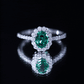 Certified 1.2 Carat Oval Lab Grown Emerald Halo Engagement Ring