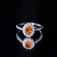 Orange Fire Opal Oval Shape Engagement Ring with Moissanite