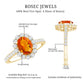 Orange Fire Opal Oval Shape Engagement Ring with Moissanite